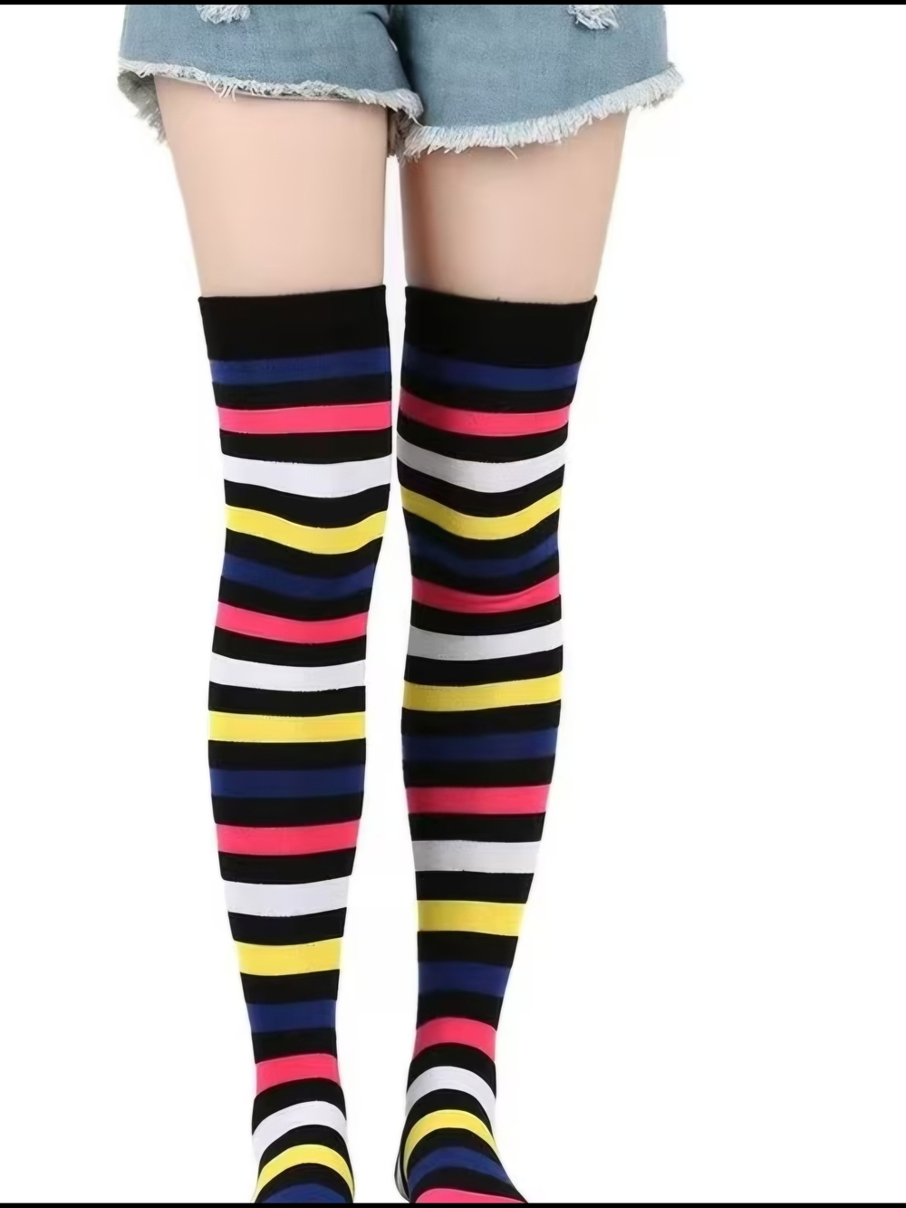 NEW! 🌈🧦Rainbow Striped HIGH SOCKS PRIDE & SOLIDARITY CUTE RETRO FUN ONE SIZE - Picture 4 of 9